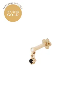 14K Solid Gold Lisa Tiny Onyx Stud