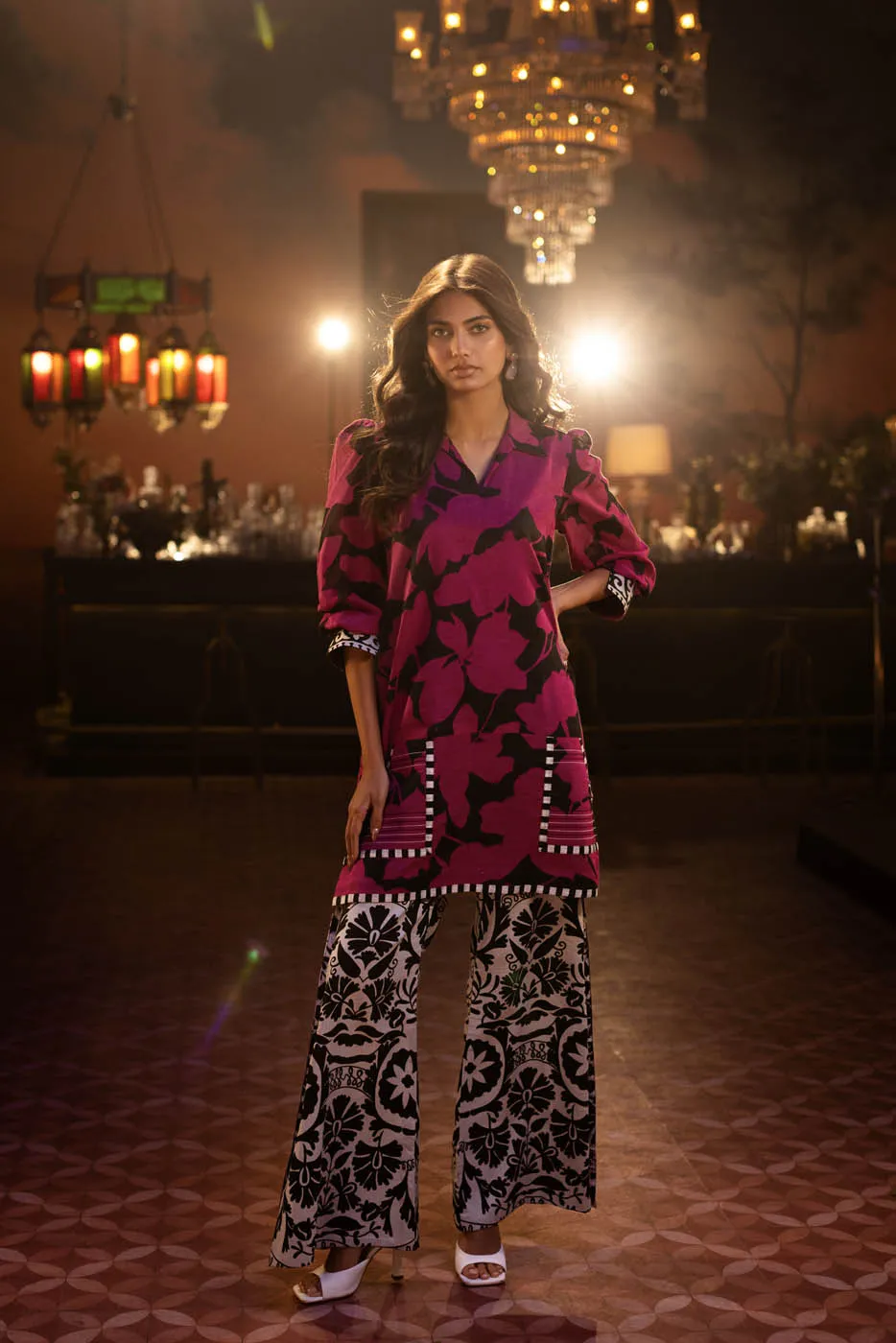 3 Piece Printed Viscose Suit With Viscose Dupatta