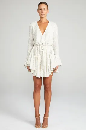 Aimee Frill Cuff Drawstring mini Dress