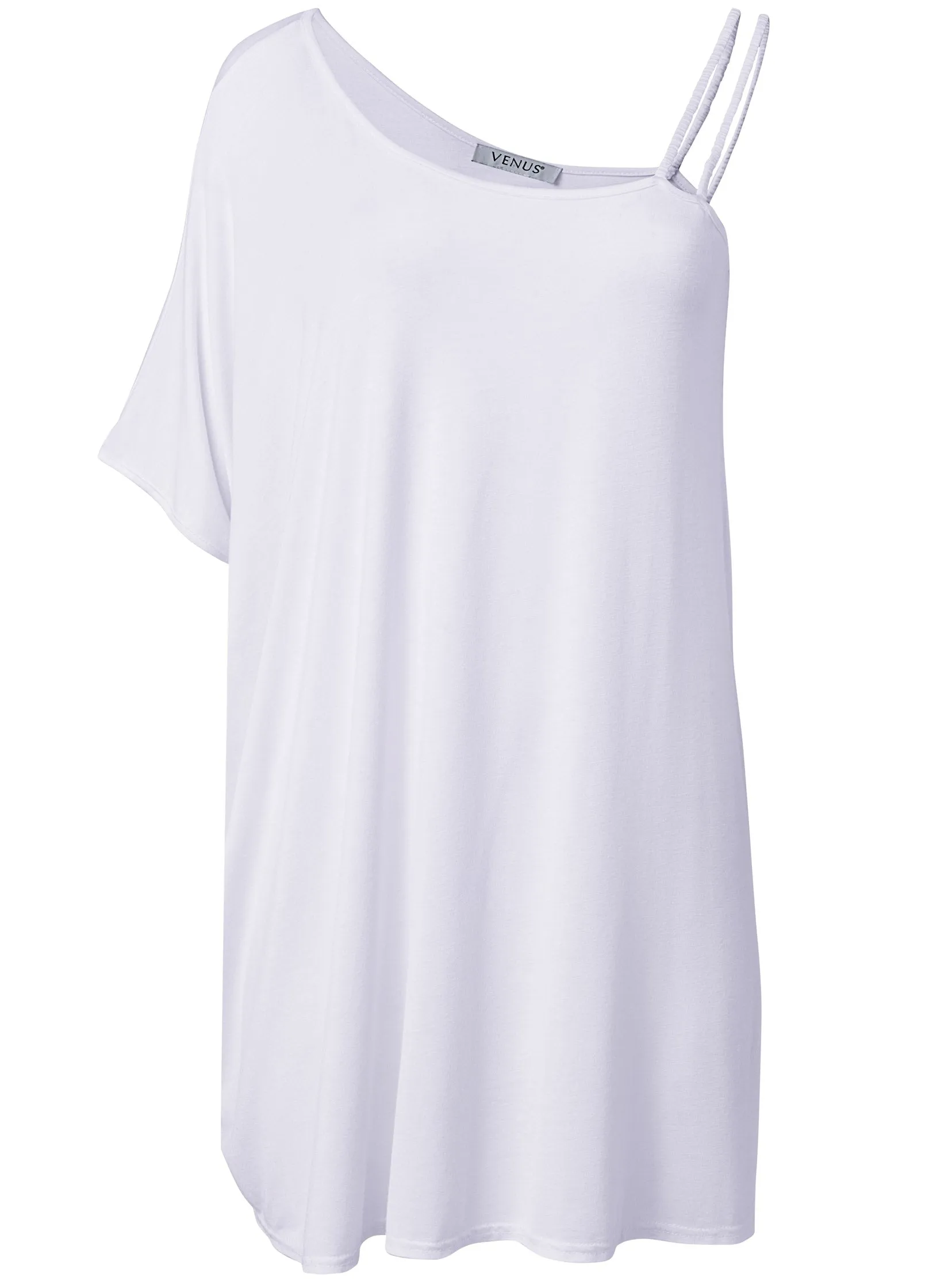 Asymmetrical Strappy Tunic - Pearl White