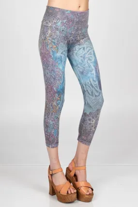 B4438W  "TWIST EXCLUSIVE"  High Waist Crop Mandala Leggings by M.Rena