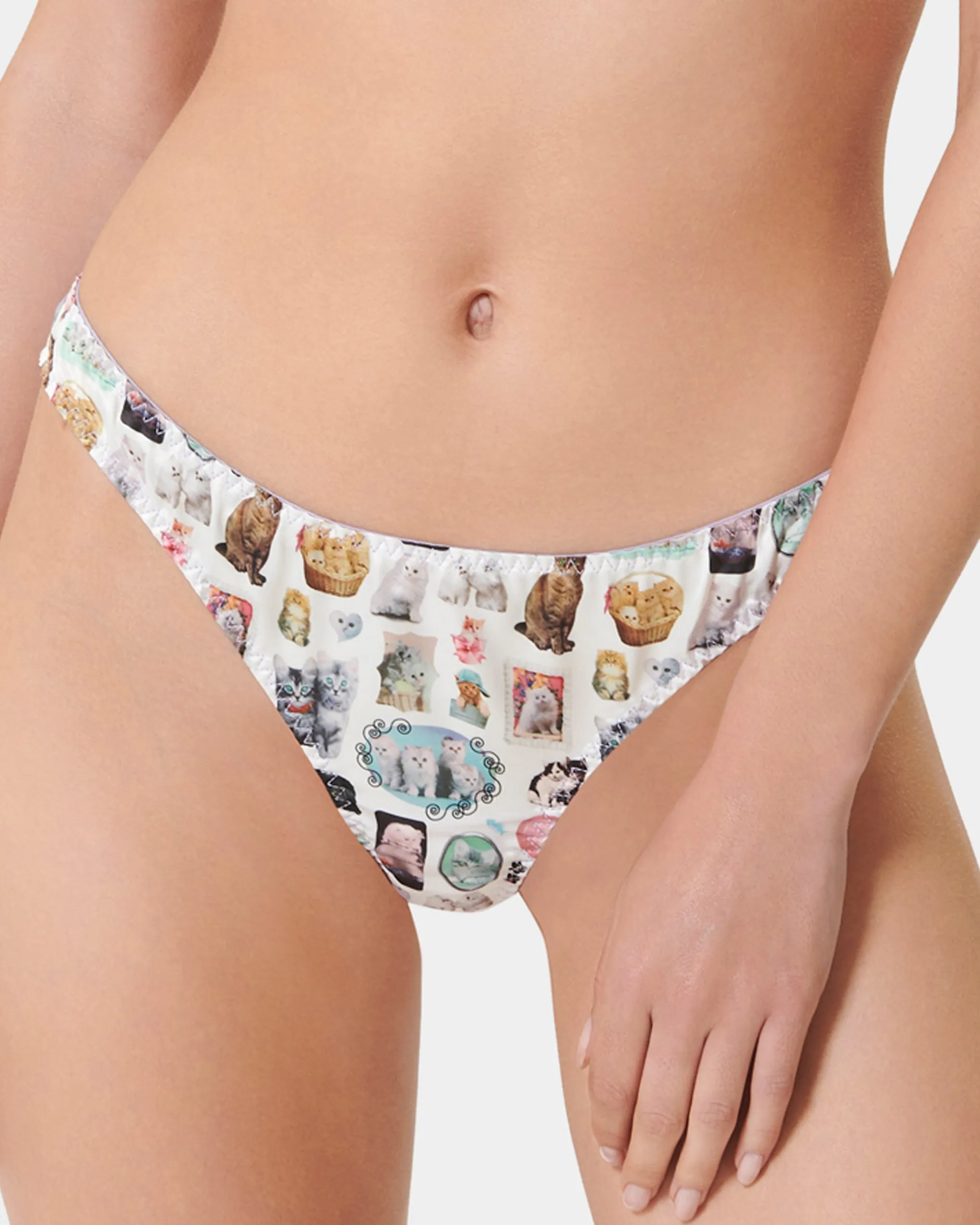 BB x Ashley Williams Kitten Print Luxury Satin Brief