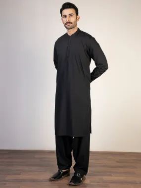 Black Blended Kameez Shalwar - AL-KS-2840C