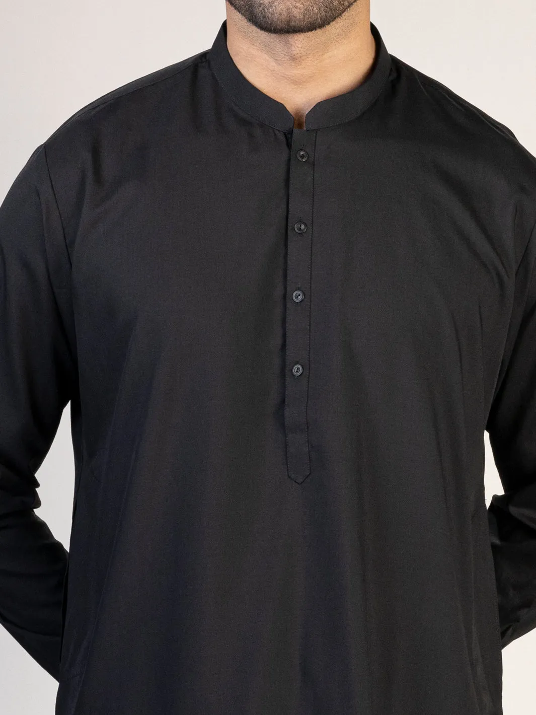 Black Blended Kameez Shalwar - AL-KS-2840C