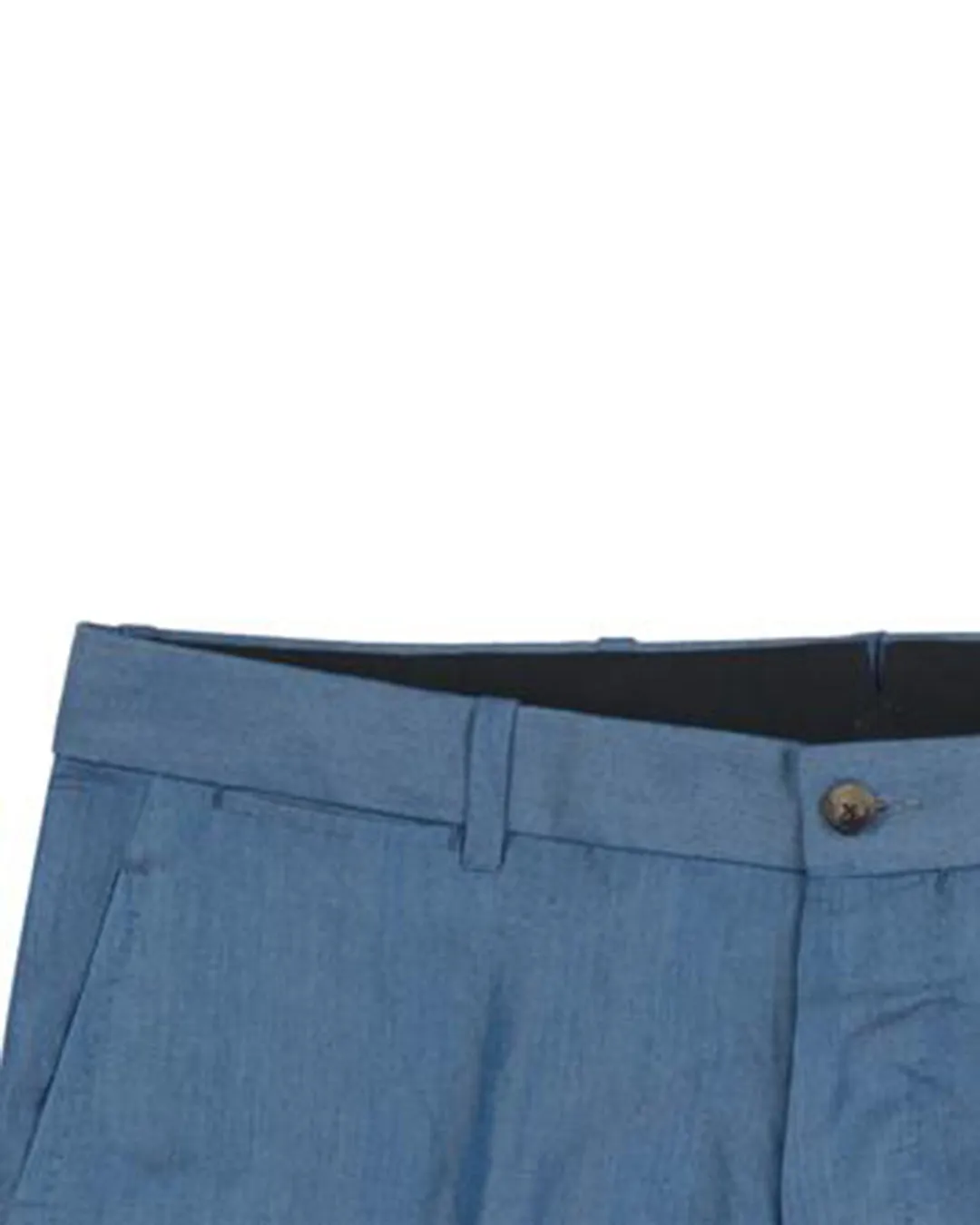 Blue Plain Cotton Pants