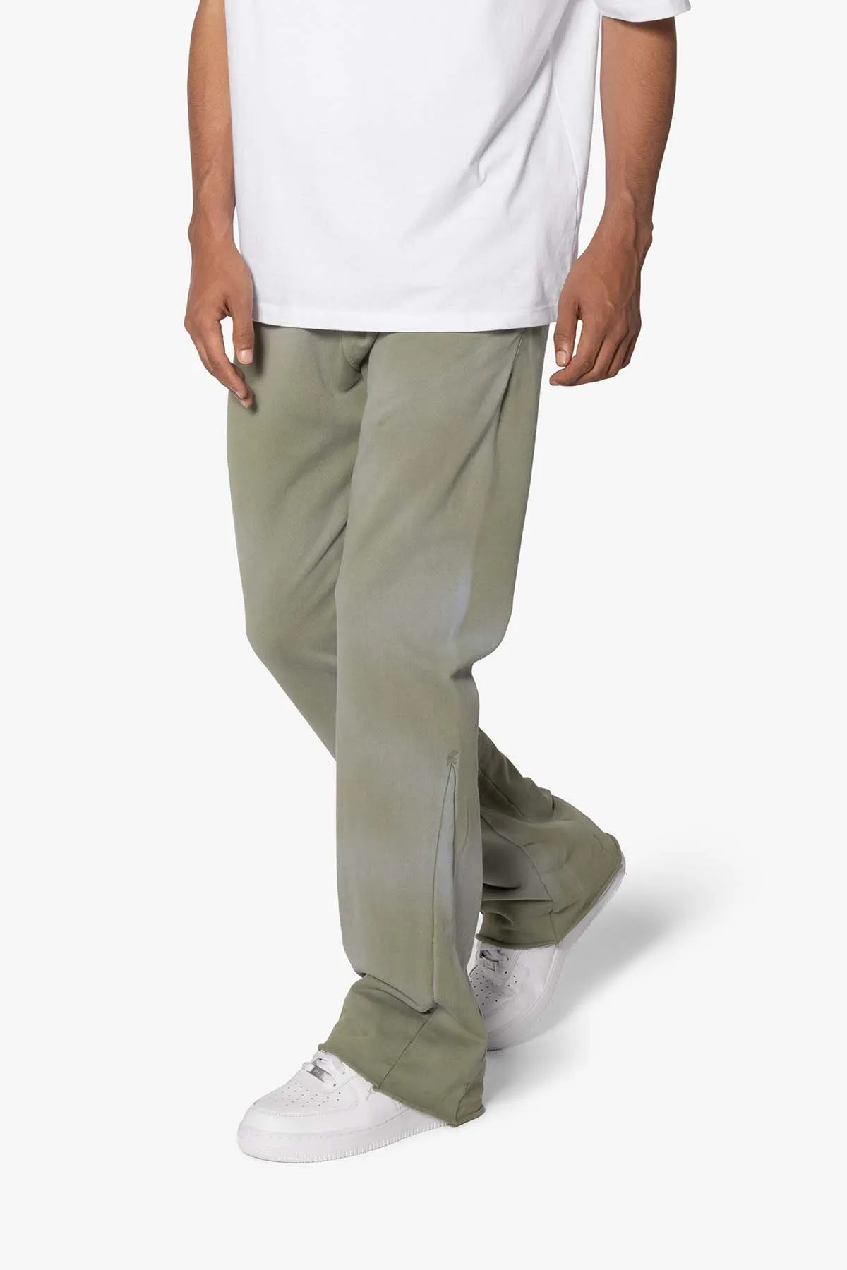 Faded Bootcut Sweatpants - Washed Olive