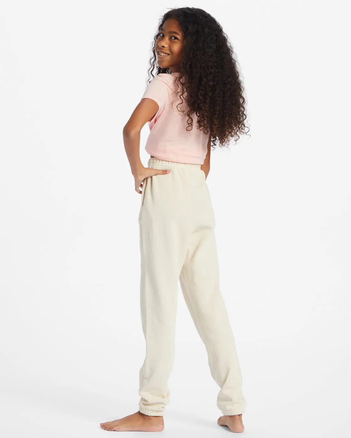 Girls Making Waves High-Waist Sweatpants - White Cap