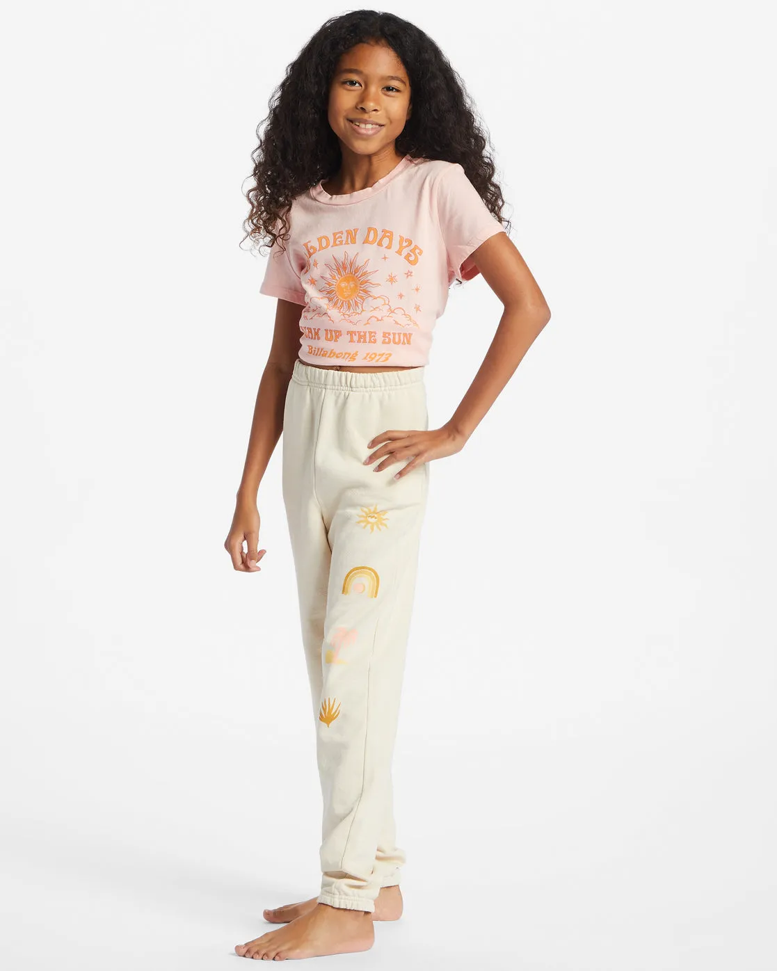 Girls Making Waves High-Waist Sweatpants - White Cap