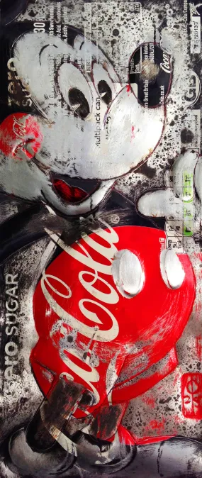 Hand Signed Print by Chris Duncan, MICKEY on Coke Zero Can