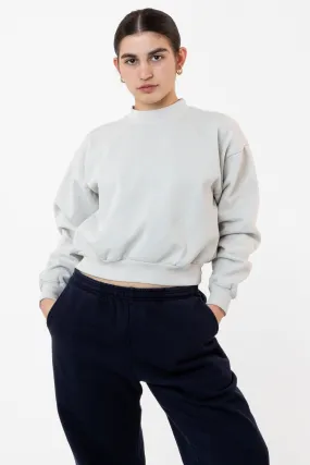 HF06 - Heavy Fleece Cropped Mock Neck Pullover (Garment Dye)