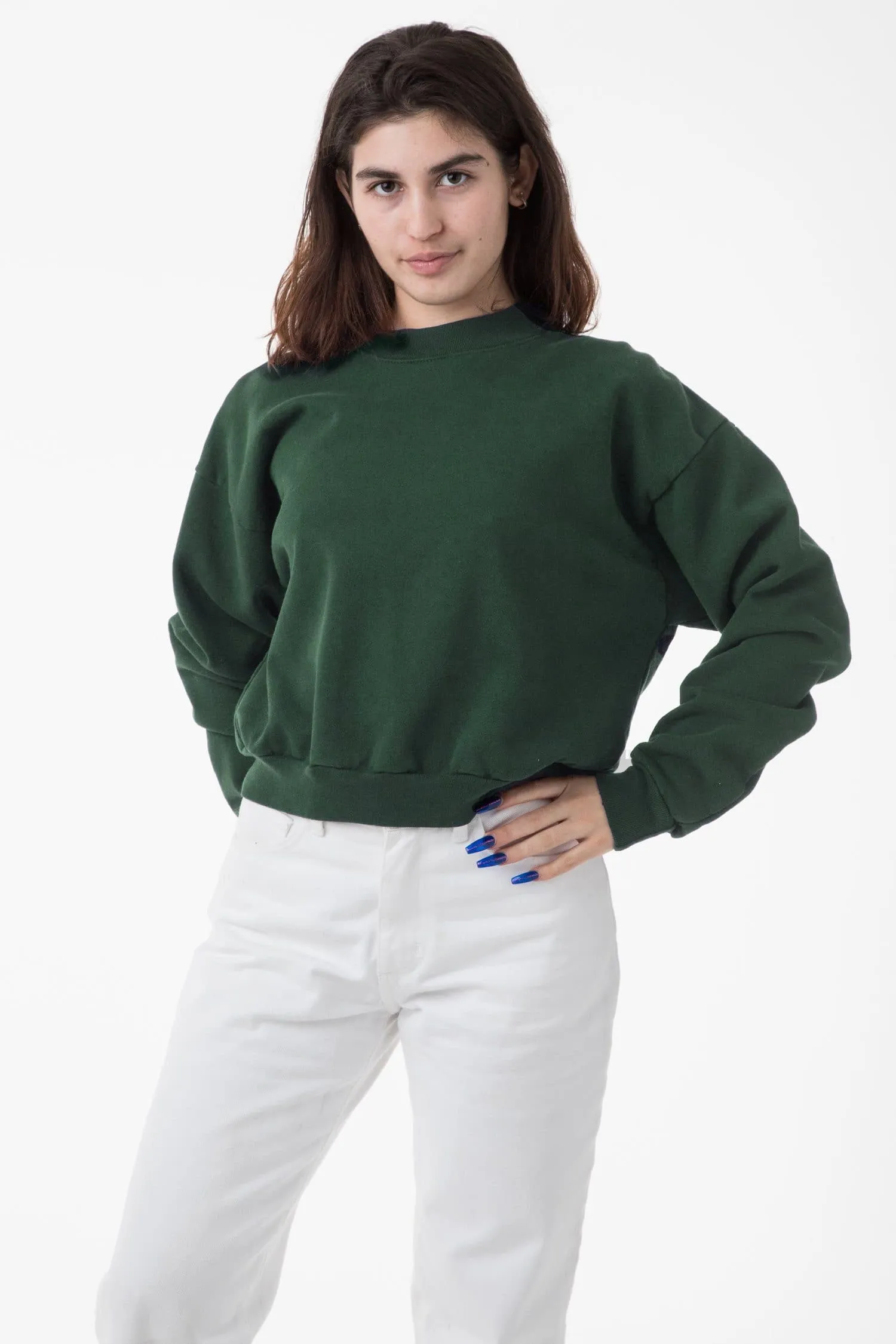 HF06 - Heavy Fleece Cropped Mock Neck Pullover (Garment Dye)