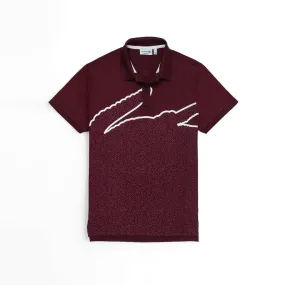 LC - Men 'Burgundy' Lacoste Logo Printed Polo LC886