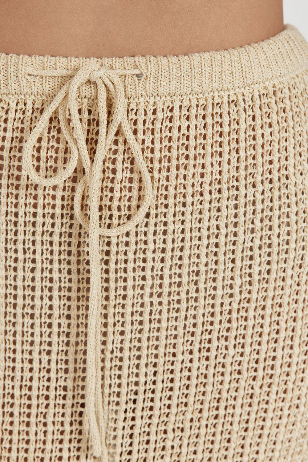 MARGOT WHEAT CROCHET MIDI SKIRT