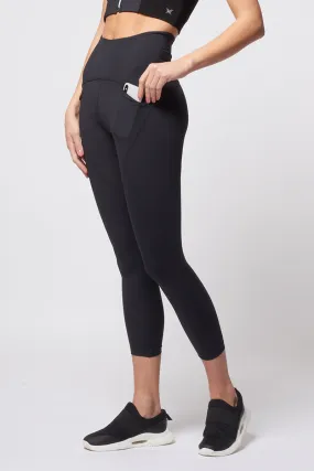 Medium Compression 7/8 Legging with Pockets Black