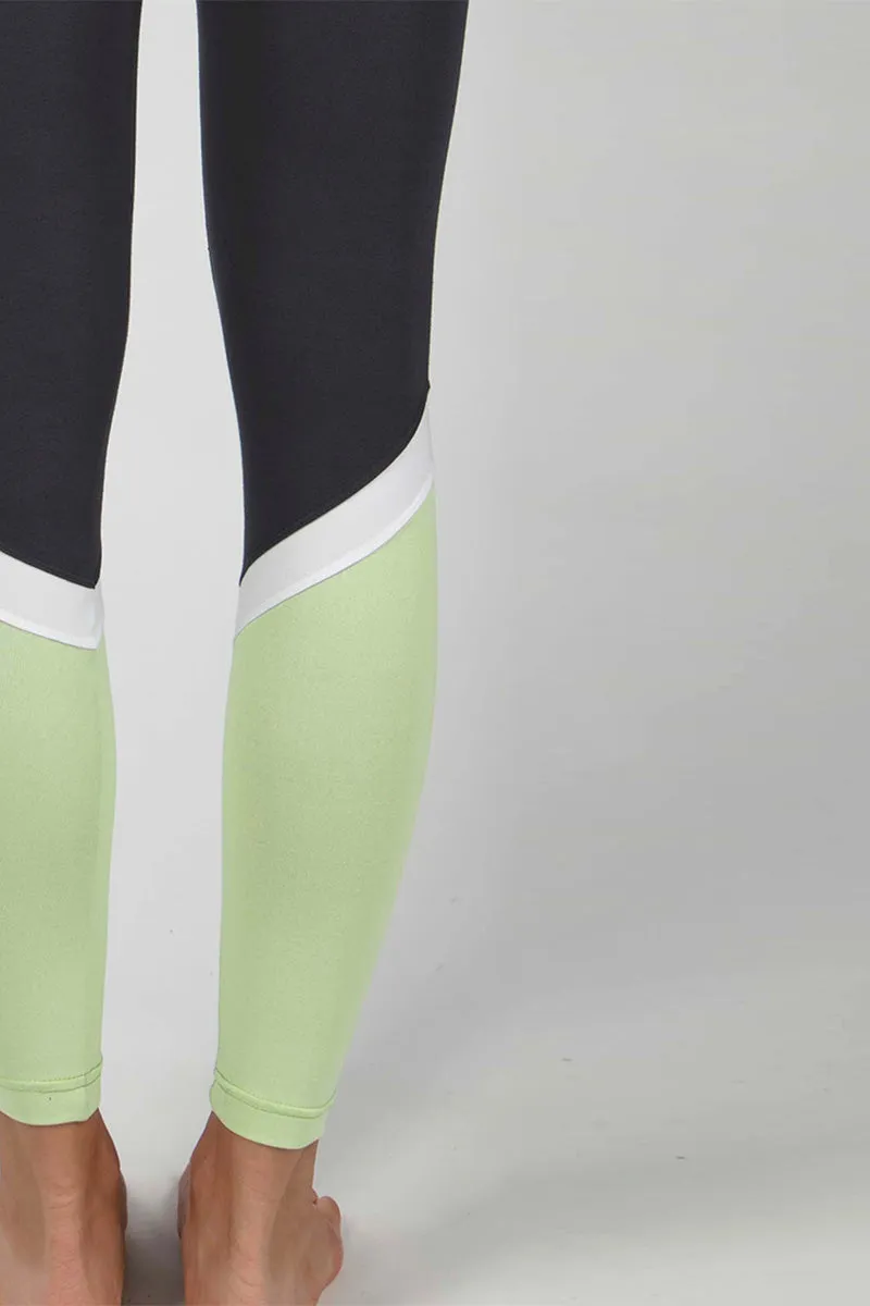 Medium Compression Waisted Leggings Slate-Mint