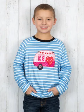 Pink Gingham Heart Camper Shirt