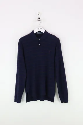 Ralph Lauren L/S Polo Shirt Navy Large