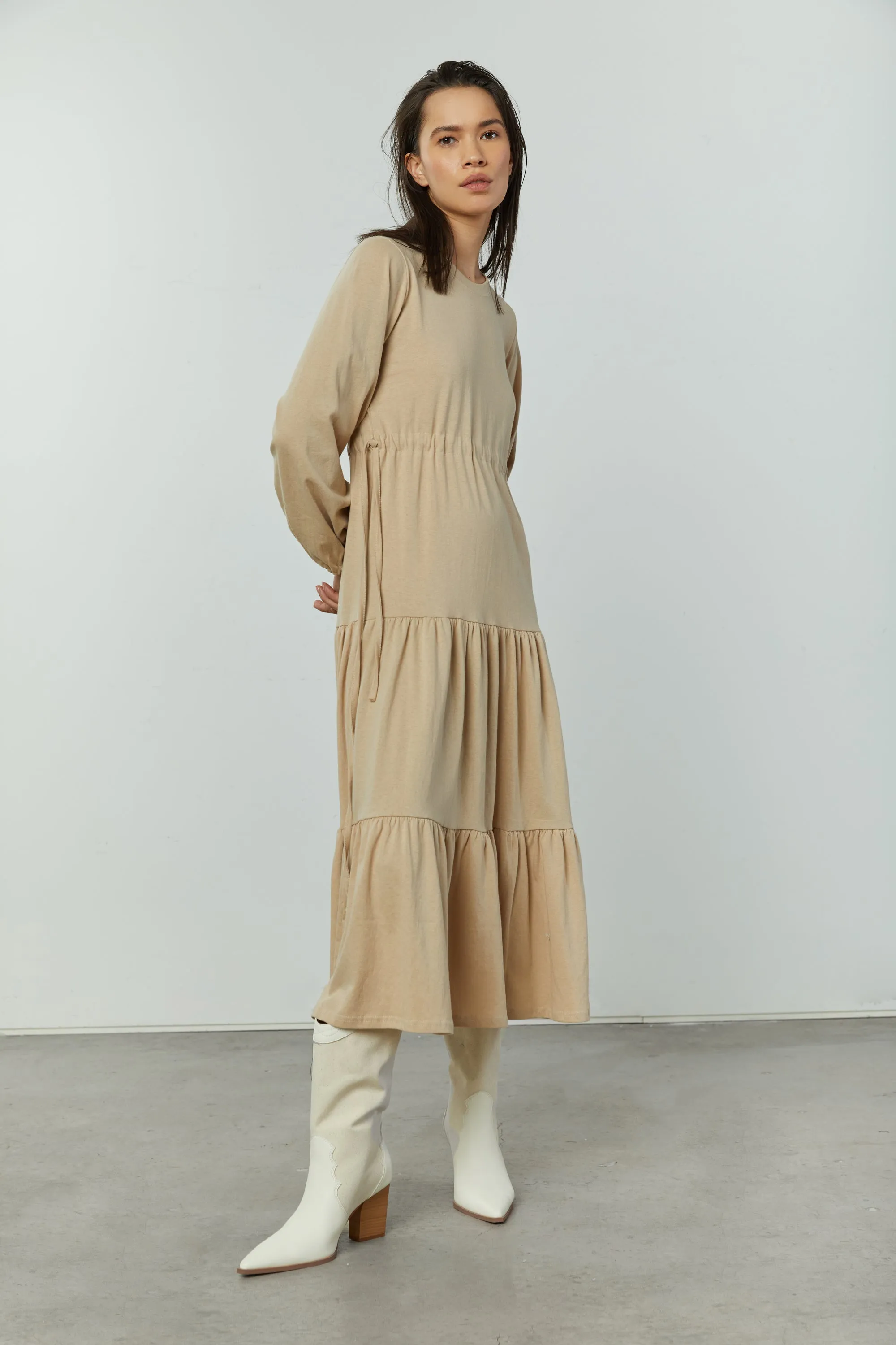 TIERED MIDI DRESS