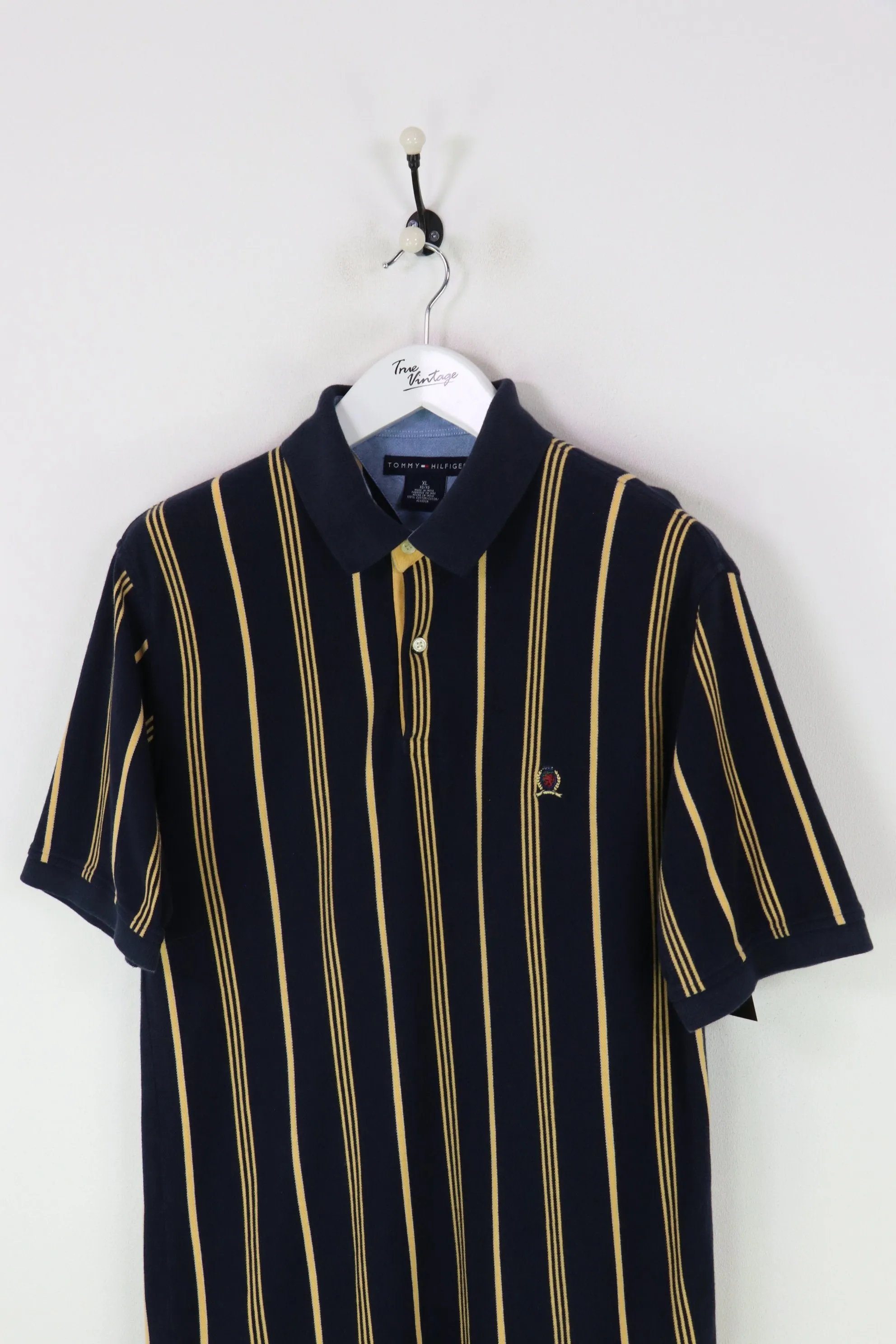 Tommy Hilfiger Polo Shirt Navy/Yellow XL