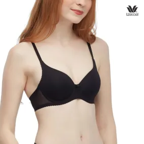 Wacoal Seamless Bra บราไร้ตะเข็บ เนียนเรียบ เสริมฟองน้ำ 15 มม. รุ่น WB5A86 สีดำ (BL)